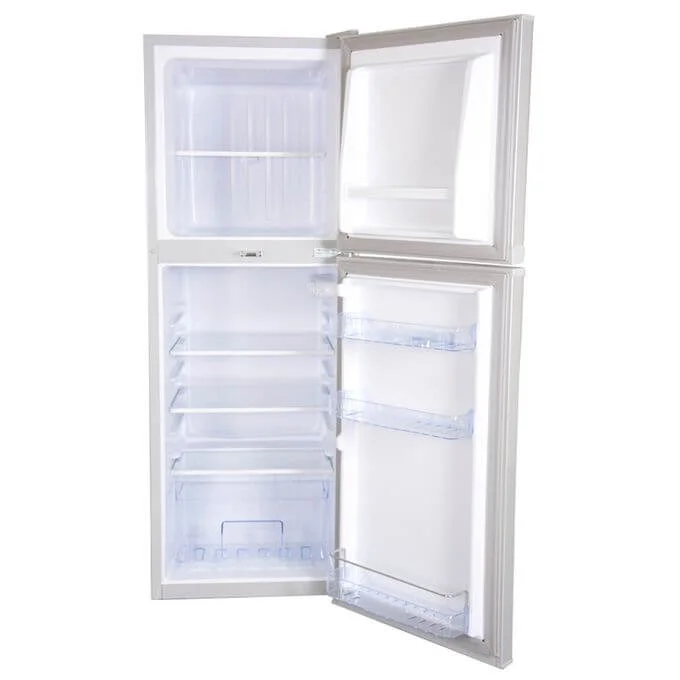 Mika Fridge MRDCD95SBR - Refrigerator, Double Door, 9.5Cu.Ft, 168 Litres - Silver Brush in Kenya 2 call 0711477775 or 0711114001 Mika MRDCD95SBR - Refrigerator, Double Door, 9.5Cu.Ft, 168 Litres - Silver Brush