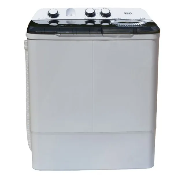 Mika Washing Machine MWSTT2208 - Semi-Automatic Top Load Washing Machine - Twin Tub, 8Kg - White & Grey in Kenya