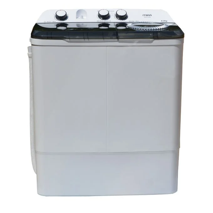 Mika Washing Machine MWSTT2208 - Semi-Automatic Top Load Washing Machine - Twin Tub, 8Kg - White & Grey in Kenya