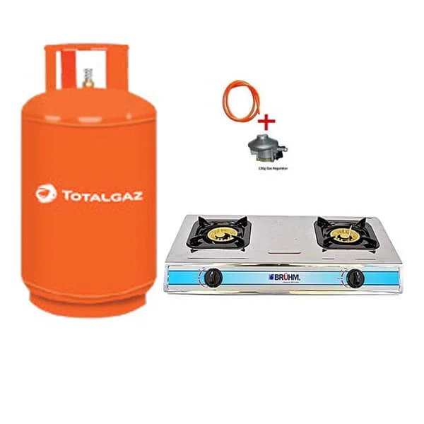 Complete Empty 13kg cylinder with bruhm burner + regulator + pipe