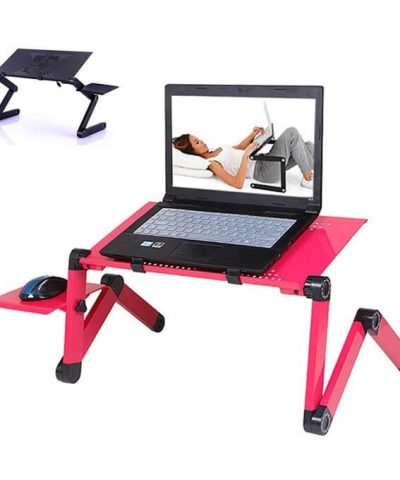 Laptop Stand With Adjustable Folding pink