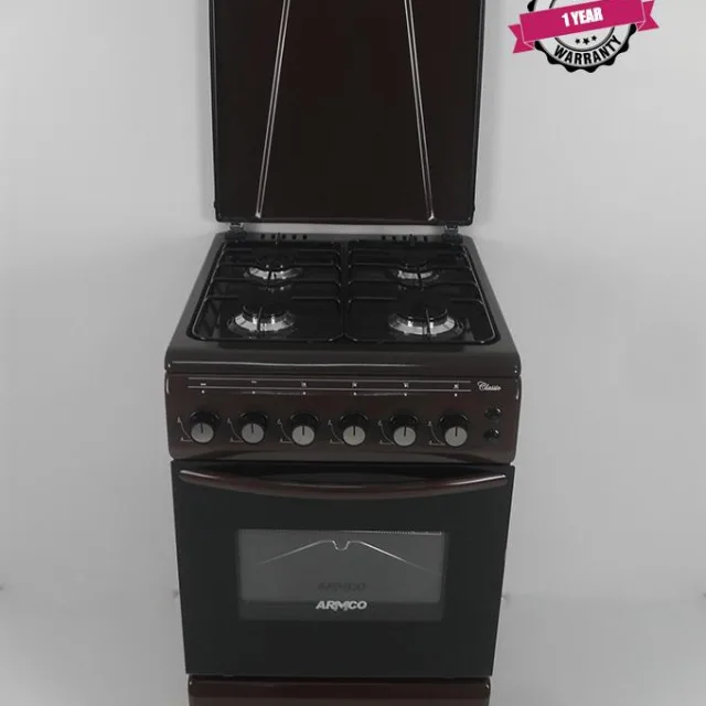 ARMCO Standing cooker GC-F5640PX(BR) - 4Gas, 50X60 Gas Oven/Grill, Rotisserie, Double Glass Oven Door, Metal Lid in Kenya