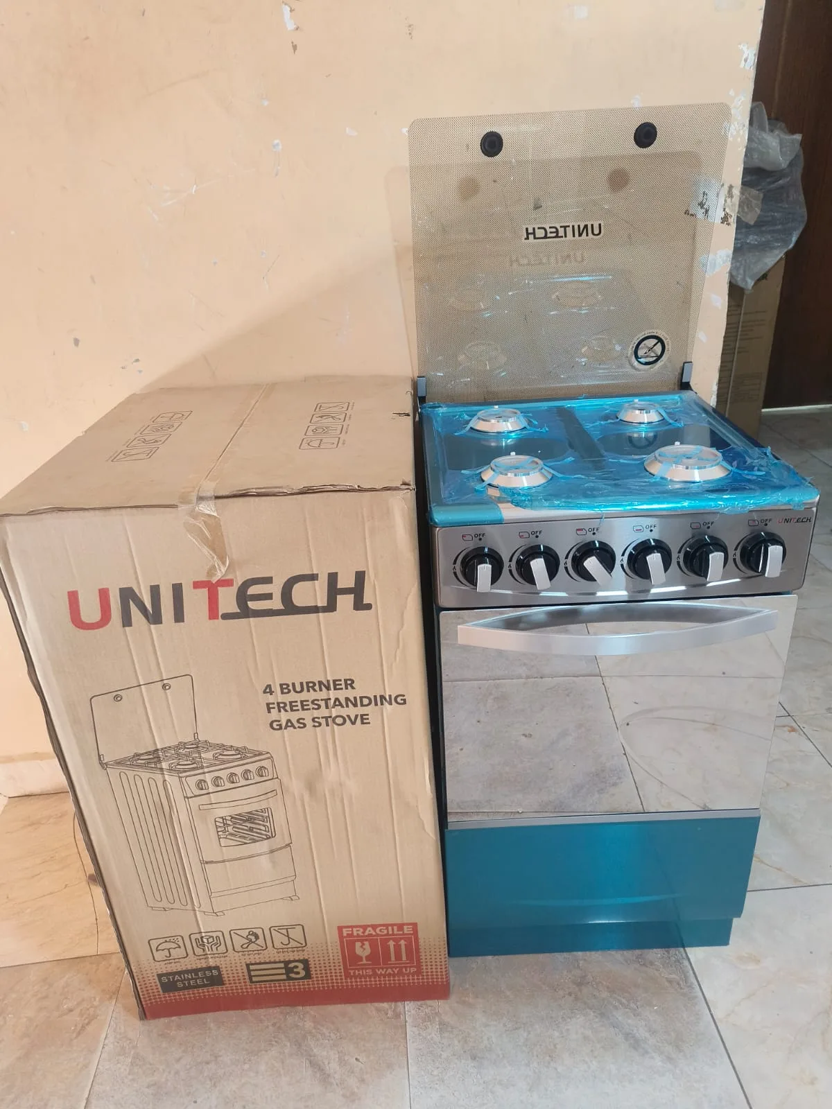 Silver 50×55 Unitech Full Gas Freestanding JET Auto-Ignition Cooker - Image 2