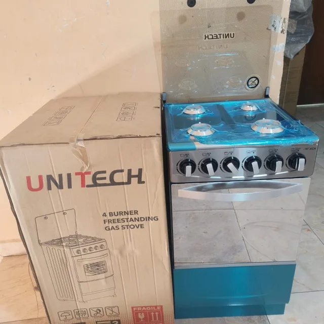 Silver 50×55 Unitech Full Gas Freestanding JET Auto-Ignition Cooker