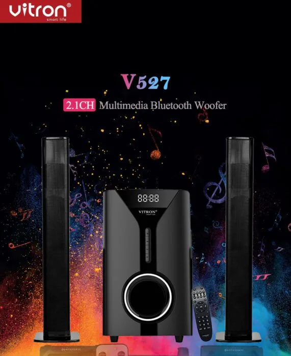Vitron V527 2.1ch Subwoofer 9,000W 2 Tall boys Audio Soundbar system - Image 3