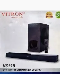 Vitron V61SB Soundbar System 12000W Deep Bass Wired Aux, USB, Bluetooth, Optical, ARC – Back