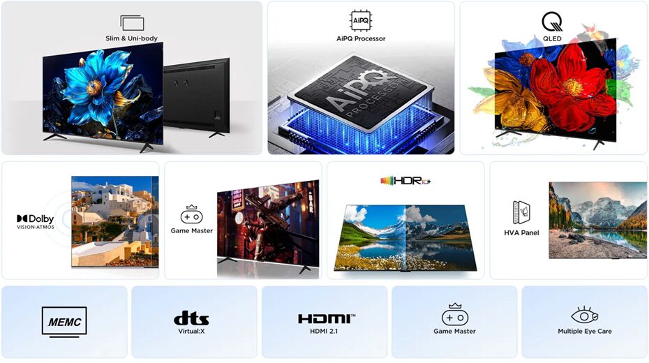 TCL 55P7K 55 inch QLED 4K TV 2025 Ultra HD HDR Google TV Dolby Atmos, Dolby Vision, HDR10+ 60Hz 5 call 0711477775 or 0711114001 2 3 2 call 0711477775 or 0711114001