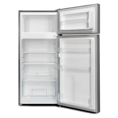 MIKA FRIDGE 112L 2 Door Dark Silver MRDCD112DS – Open