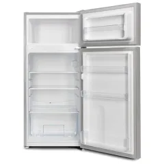 MIKA FRIDGE 112L 2 Door Line Silver Dark MRDCD112LSD – Open