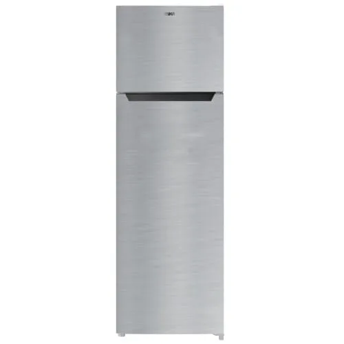 MIKA Fridge 261L 2 Door Top Mount Freezer Defrost (Direct Cool) Line Silver Dark