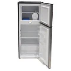 MIKA FRIDGE  138L 2 Door Line Silver Dark MRDCD138LSD(MRDCD75LSD) – Open