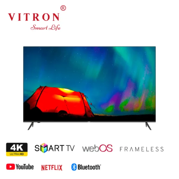 Vitron 75 inch Smart TV HTC7588USWO 4K HDR webOS Bluetooth, Frameless Dolby Audio