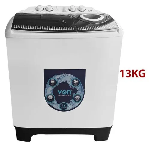 VON VWM-13TALK Twin Tub Washing Machine 13KG
