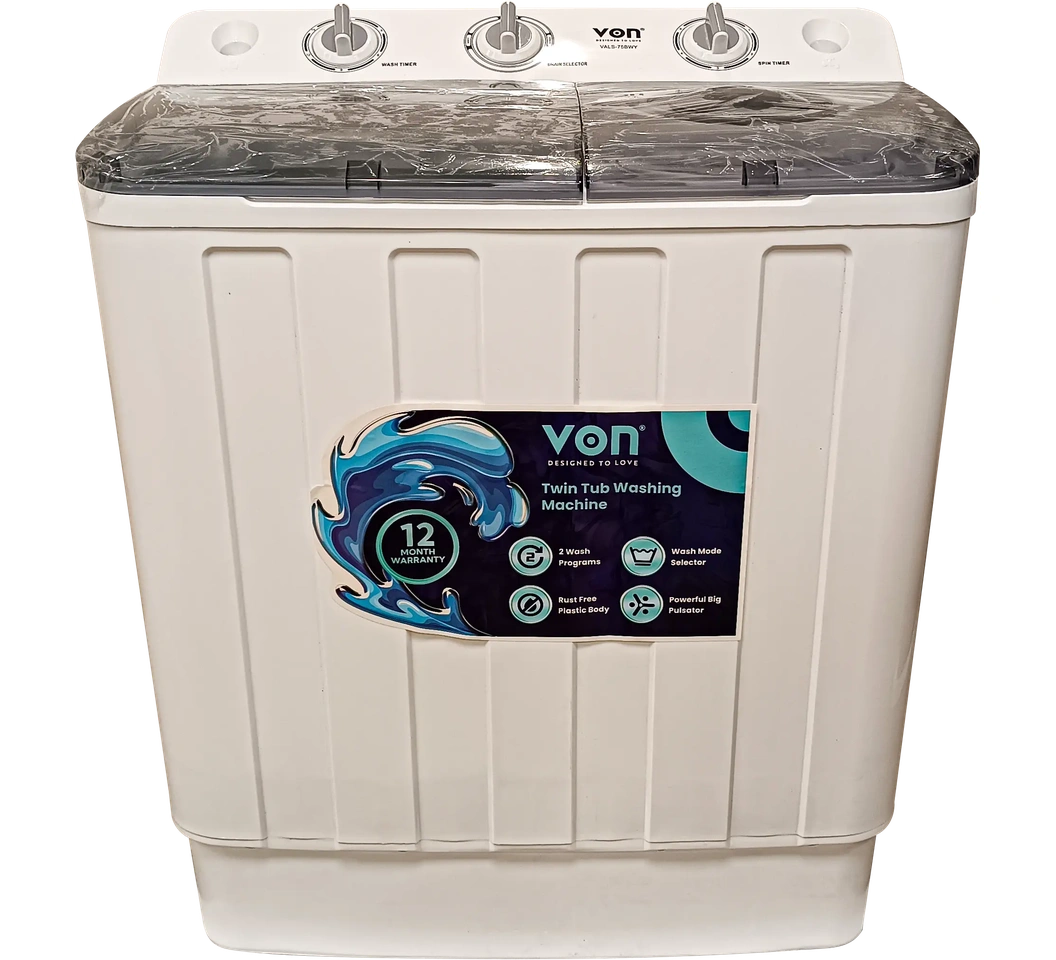 VON VALS-75BWY Twin Tub Washing Machine 7.5KG Price in Kenya 1 call 0711477775 or 0711114001 VON VALS-75BWY Twin Tub Washing Machine 7.5KG Price in Kenya