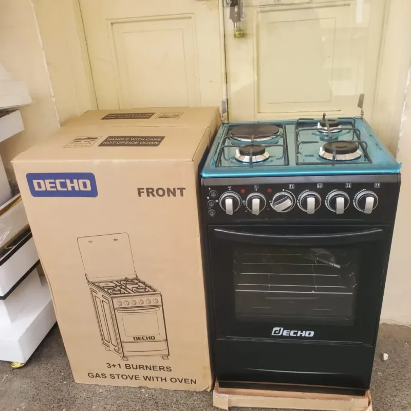 Decho 3 Burner Gas Cooker with Electric Oven – 3 Burner + Electric Hotplate Kitchen Cooker Price in Kenya – Front